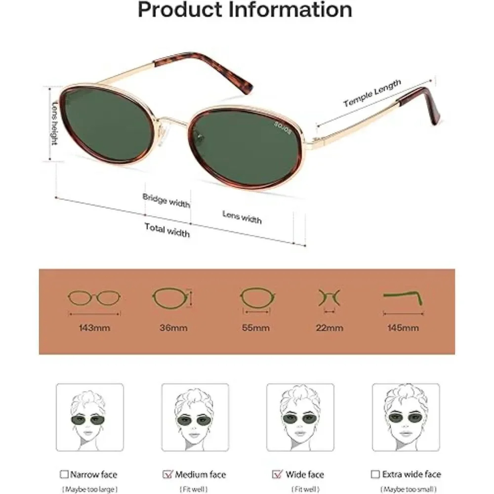 Trendy Oval Round Polarized Sunglasses for Men and Women Retro SJ1248